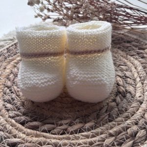 Chaussons de naissance blanc