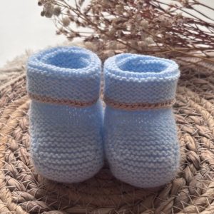 Chaussons de naissance bleu