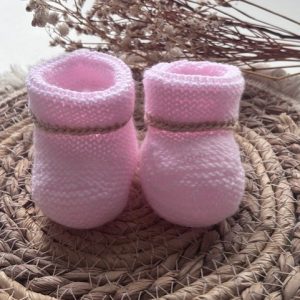 Chaussons naissance rose